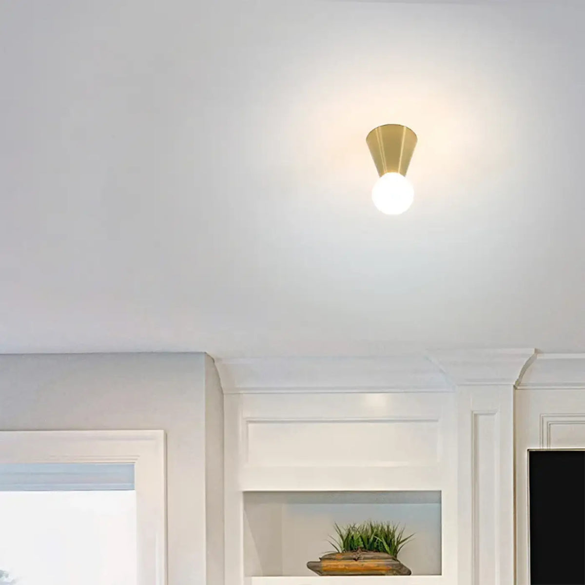 Plafonnier Minimaliste en Laiton Brossé – Kodine