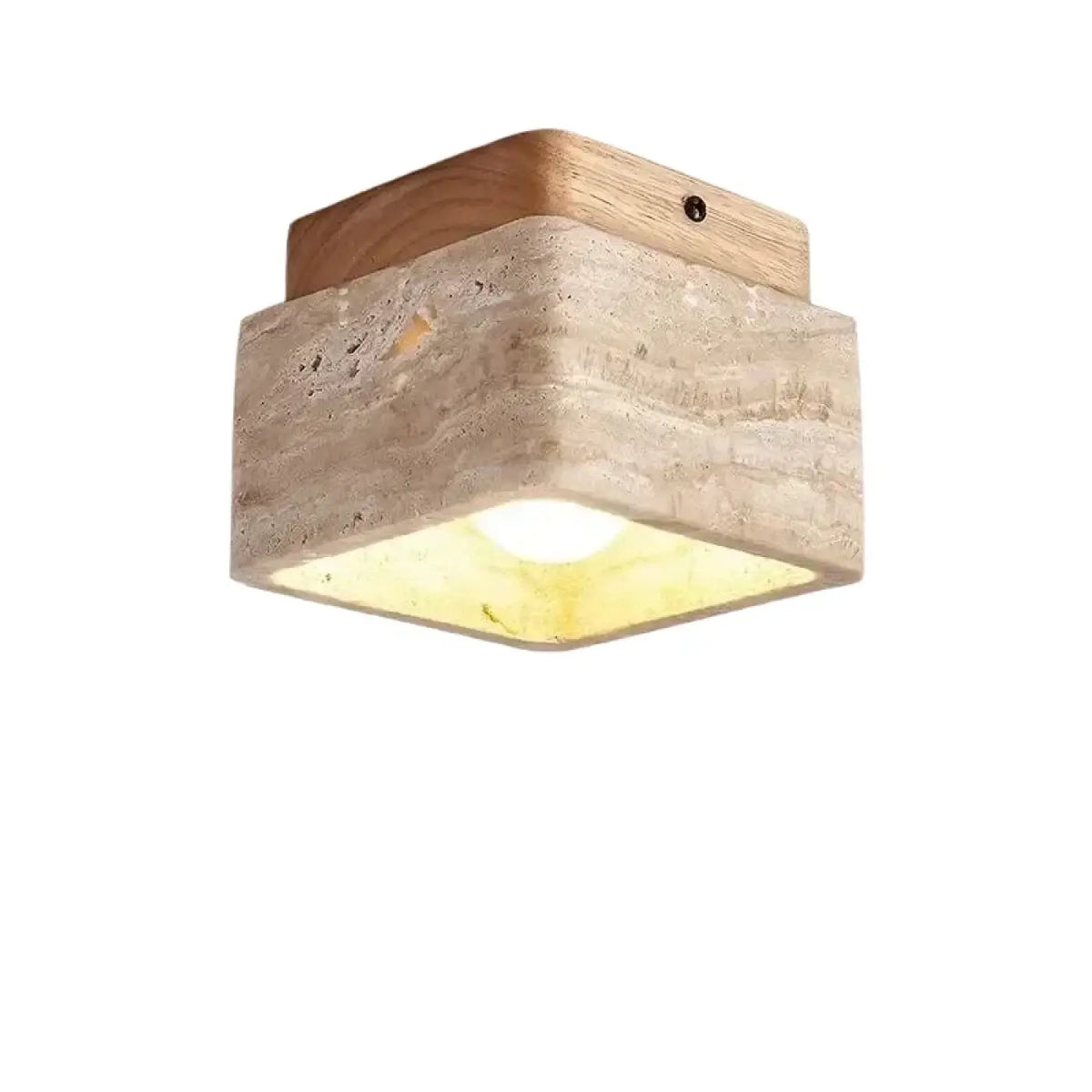 Plafonnier en Travertin et Bois – Lasis