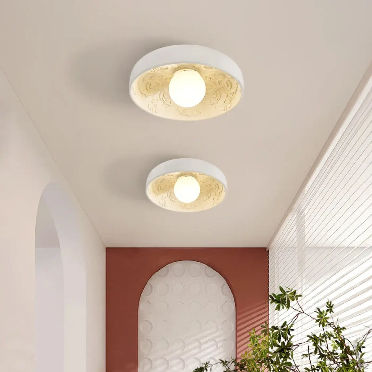 Plafonnier Rond à Relief Floral – Rilan
