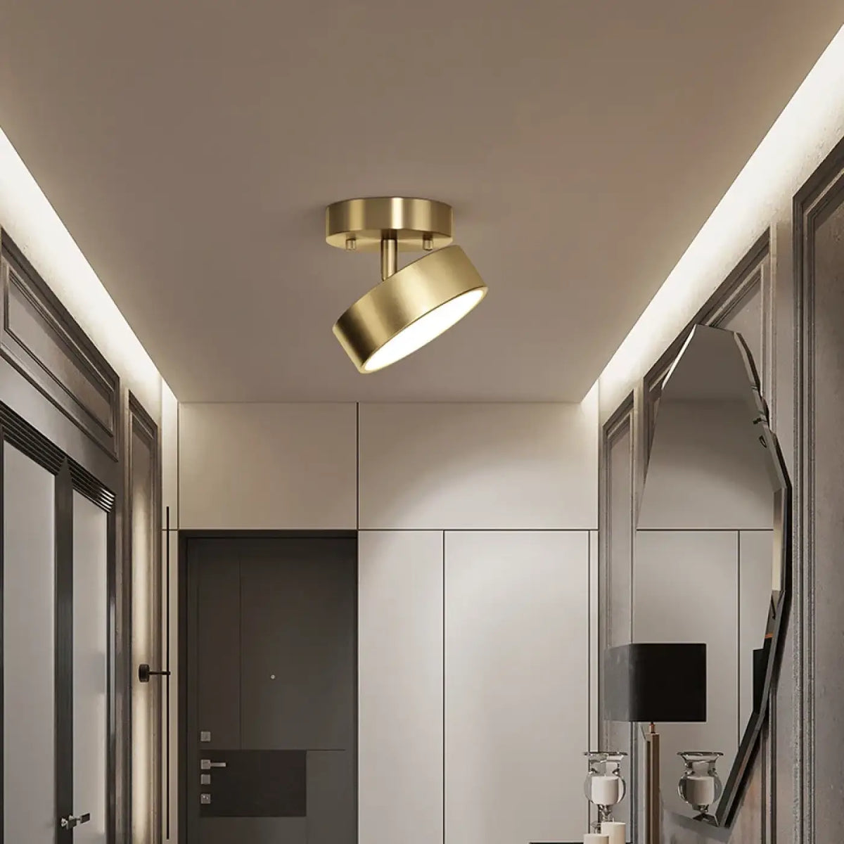 Plafonnier Rond Doré Moderne – Veselle