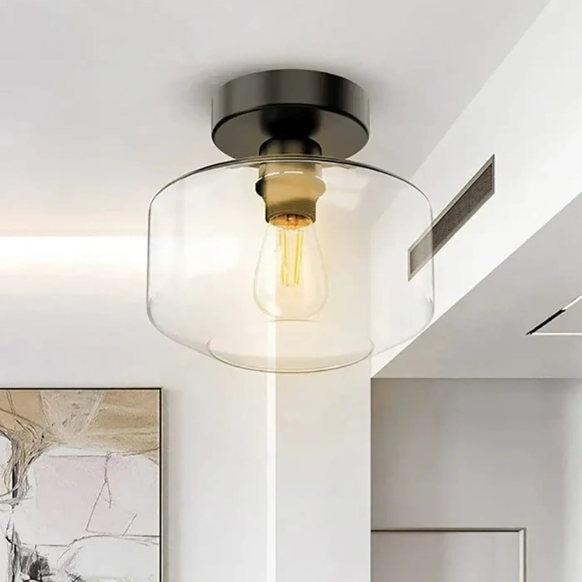 Plafonnier Moderne Base Dorée et Verre – Bolan
