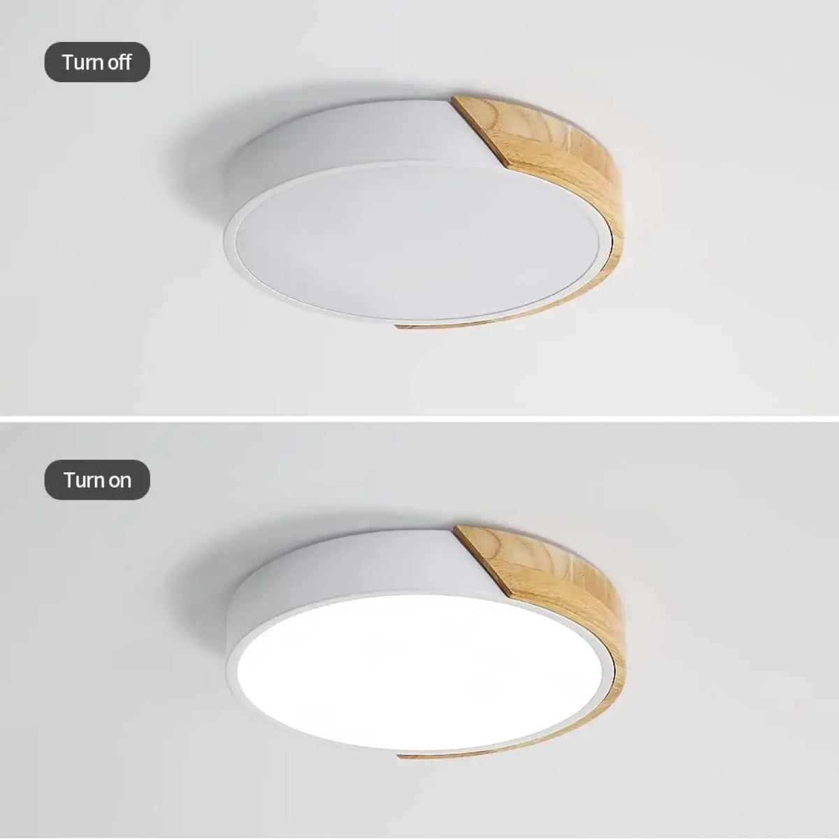 Plafonnier LED Bois et Blanc – Kéran