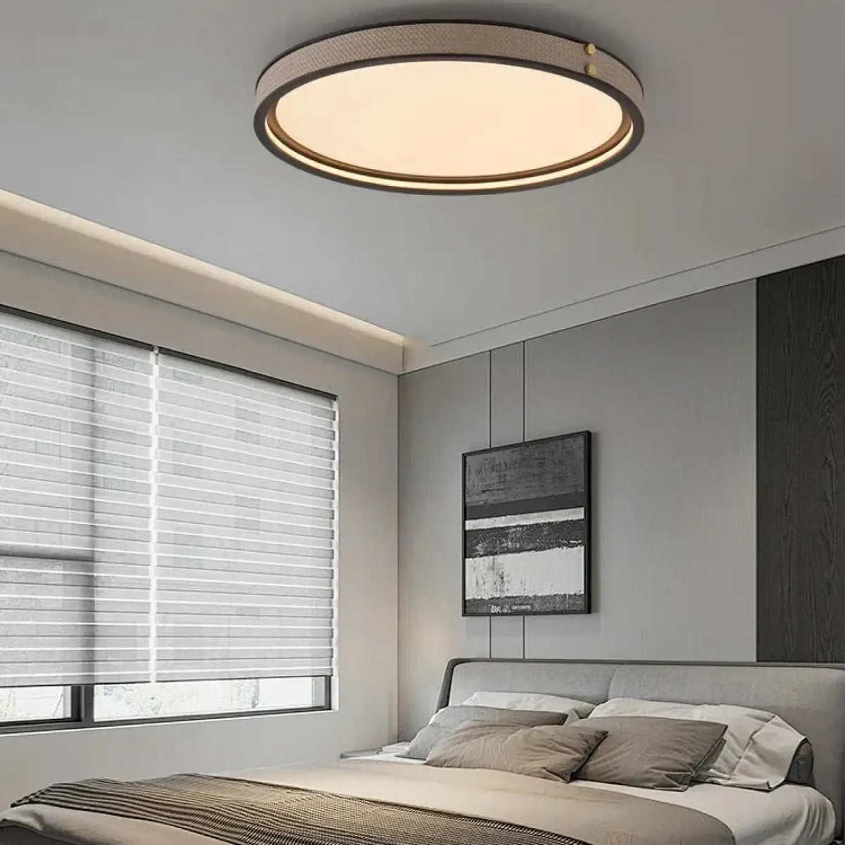 Plafonnier LED Circulaire Beige – Lédio