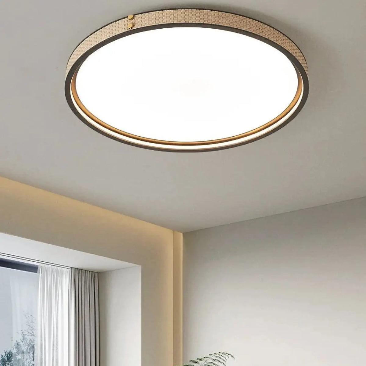 Plafonnier LED Circulaire Beige – Lédio