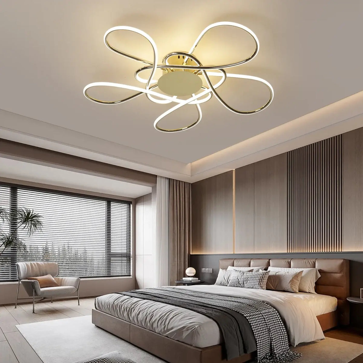 Plafonnier LED Floral à Rubans – Kosio