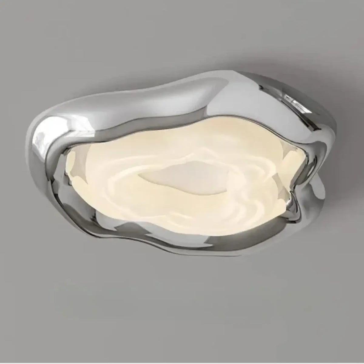 Plafonnier LED Chromé Organique – Biris