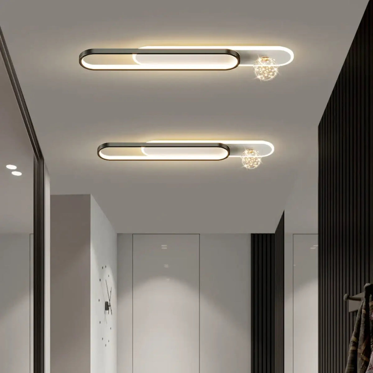 Plafonnier LED Ovale Doré avec Cristal – Kera