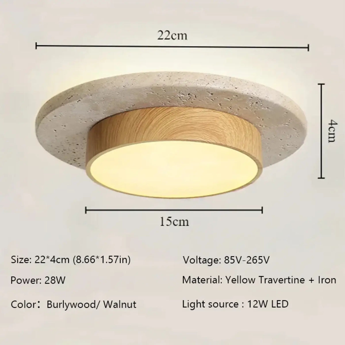 Plafonnier LED Noyer et Pierre – Jolio