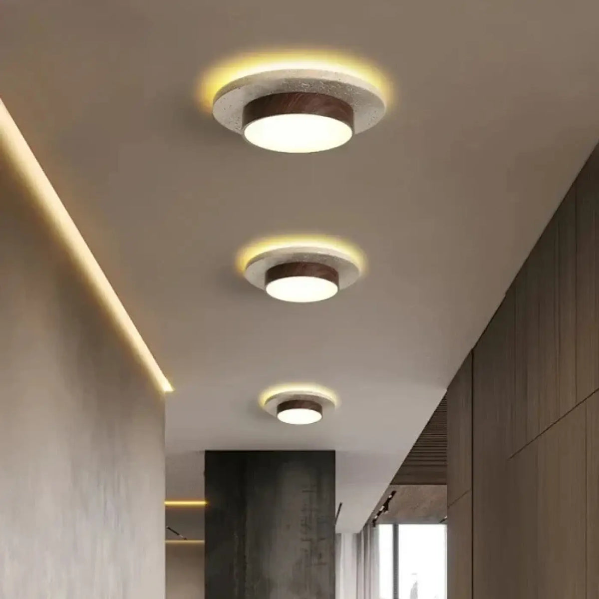 Plafonnier LED Noyer et Pierre – Jolio
