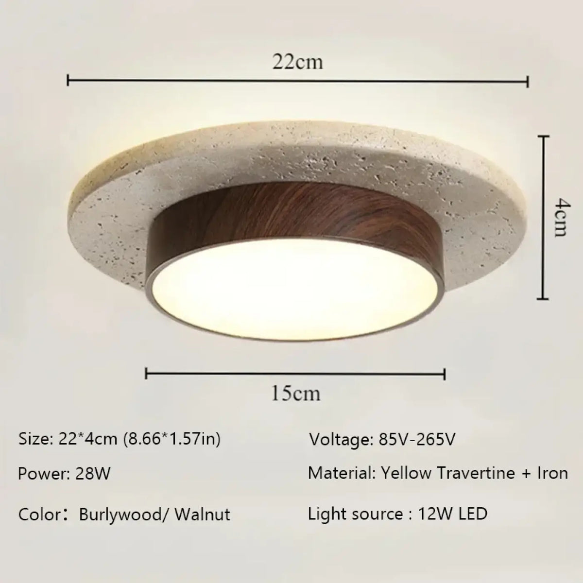Plafonnier LED Noyer et Pierre – Jolio
