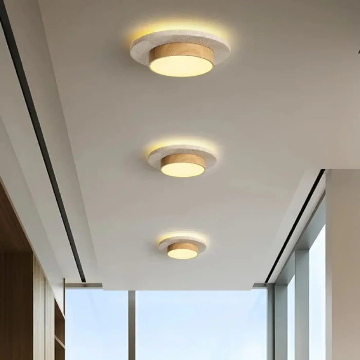 Plafonnier LED Noyer et Pierre – Jolio