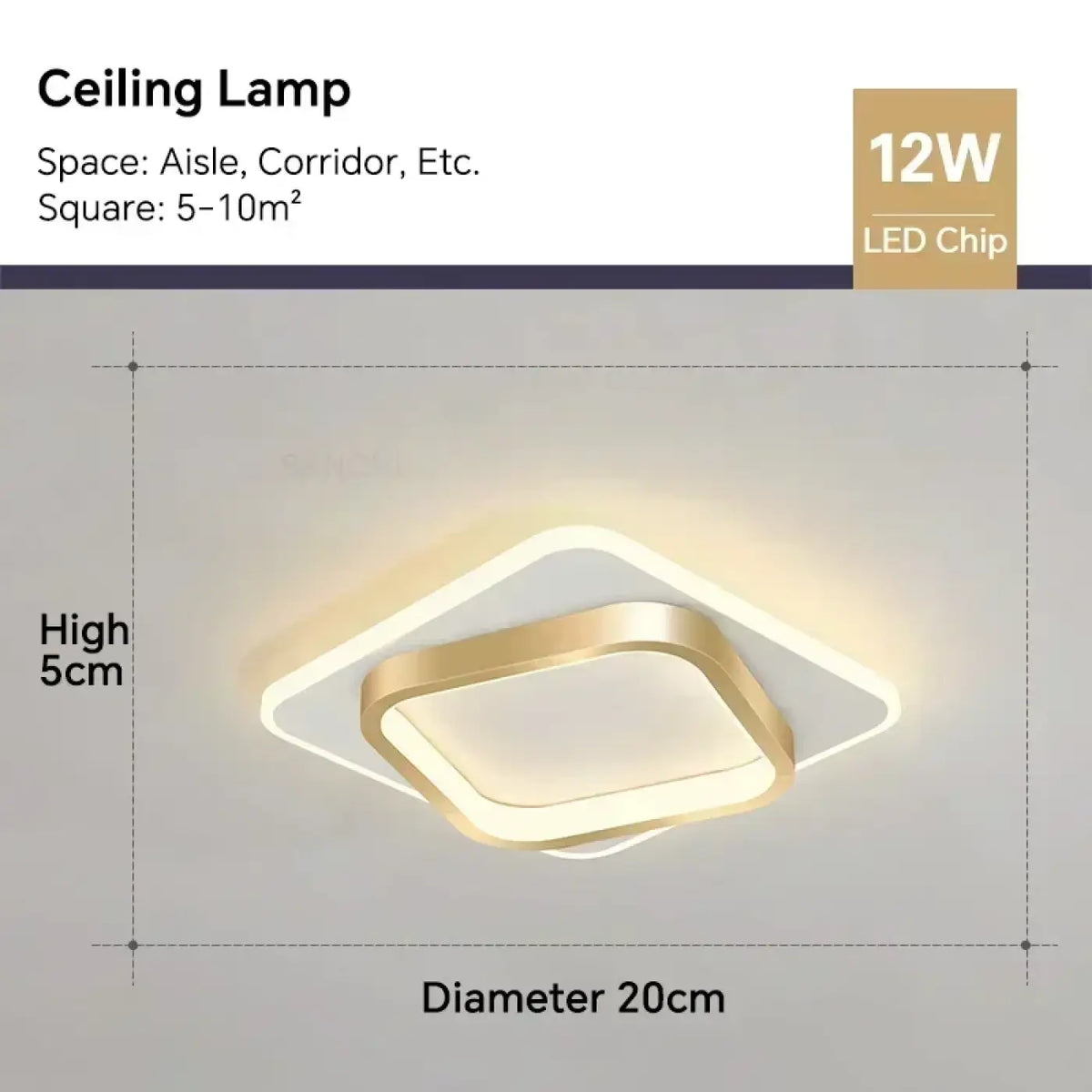 Plafonnier LED Carré à Cadre – Falan