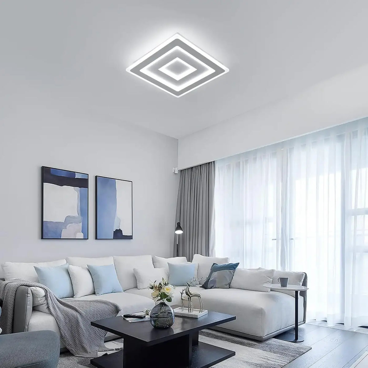 Plafonnier LED à Losanges Superposés – Zoson