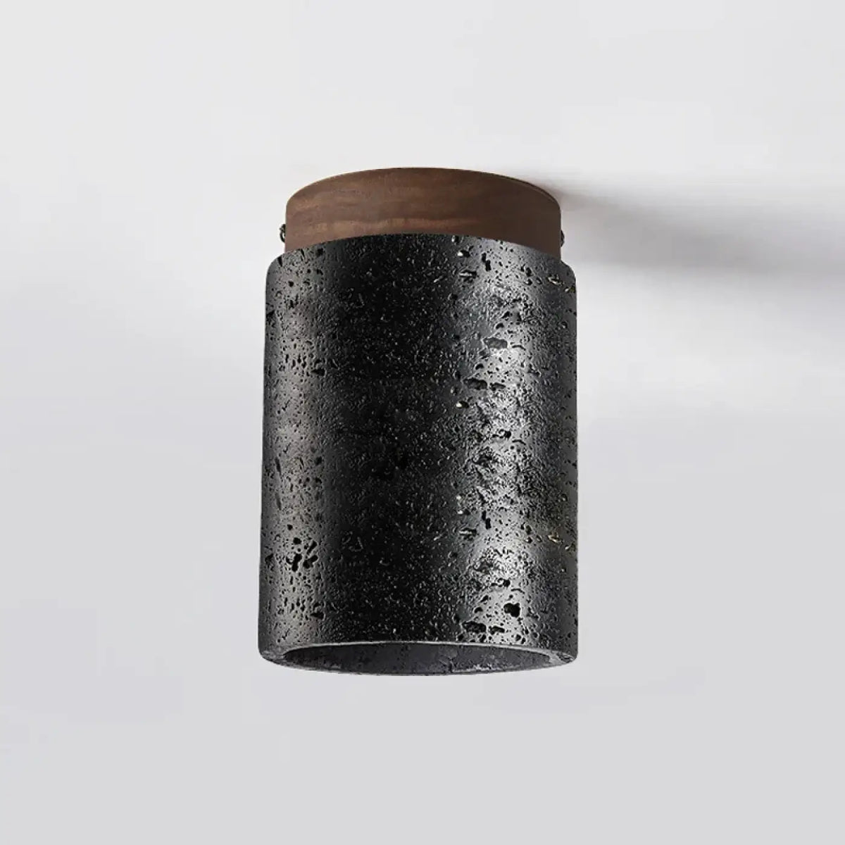 Plafonnier LED Noir Texturé et Bois – Zida