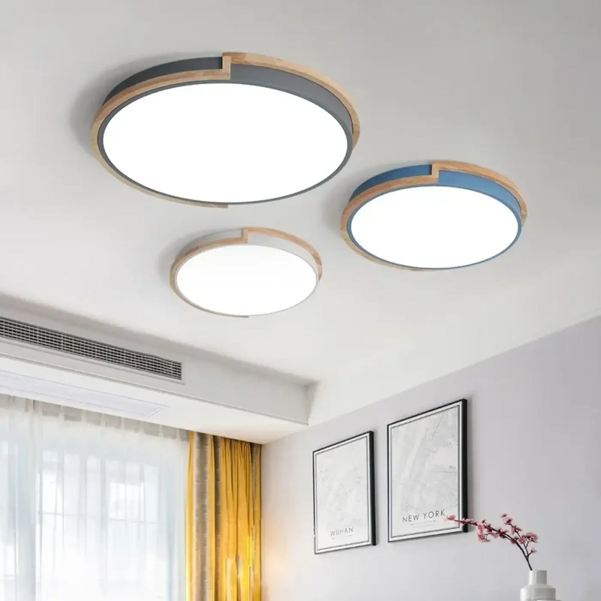 Plafonnier LED Rond Bois et Métal – Joson