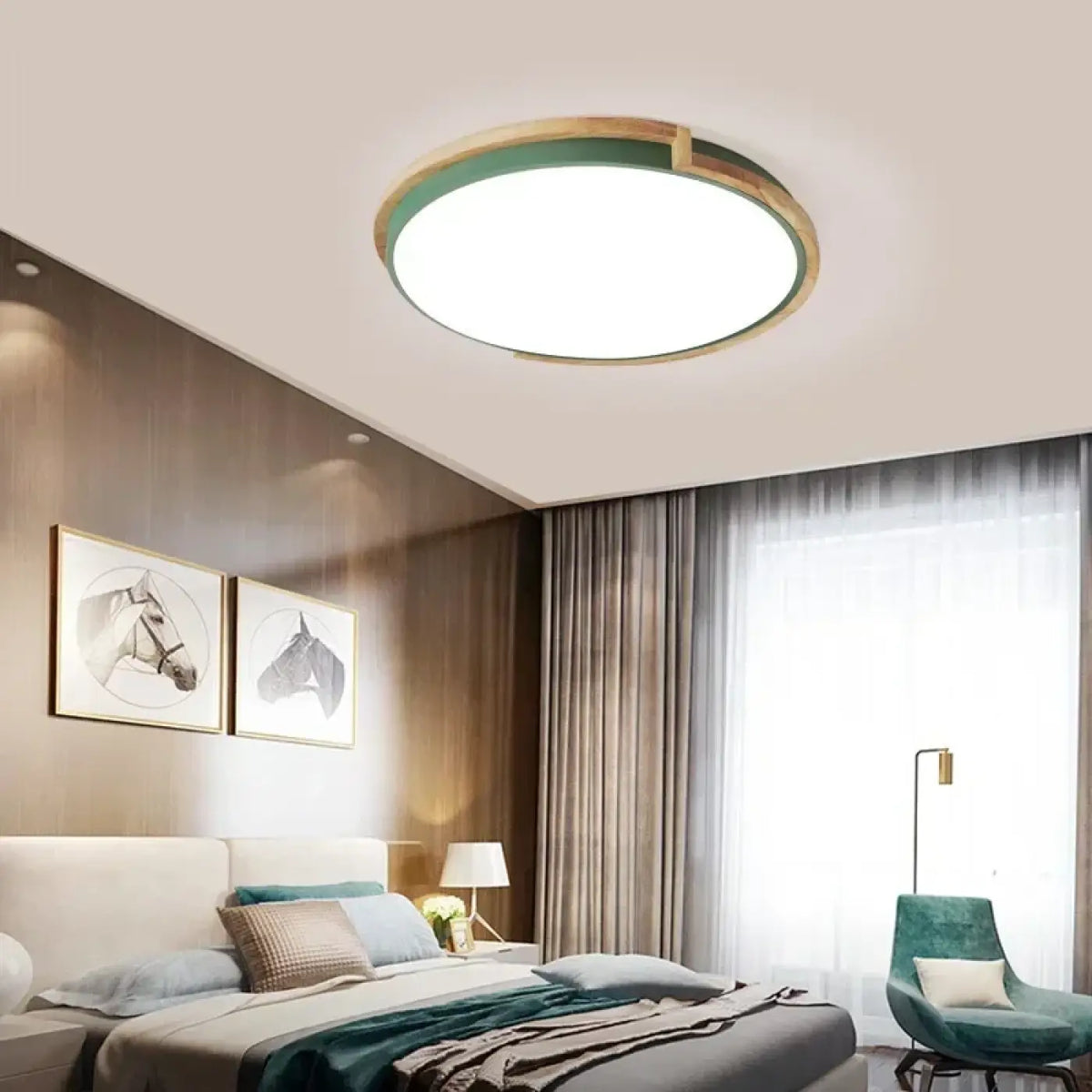 Plafonnier LED Rond Bois et Métal – Joson