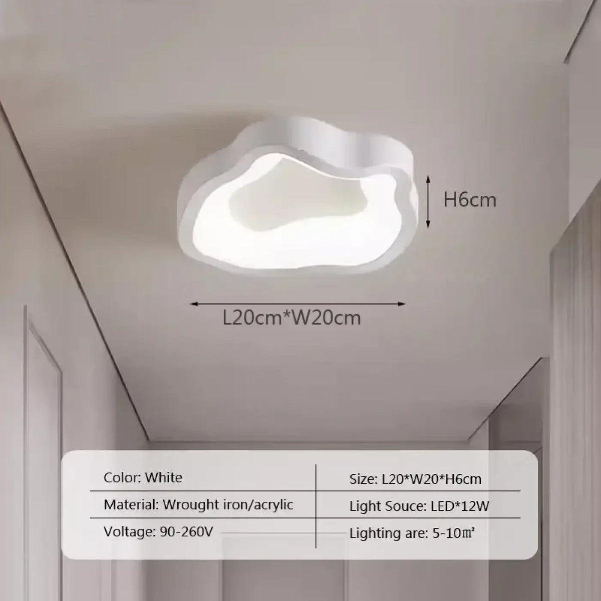Plafonnier LED Minimaliste pour Entrée – Ladelle