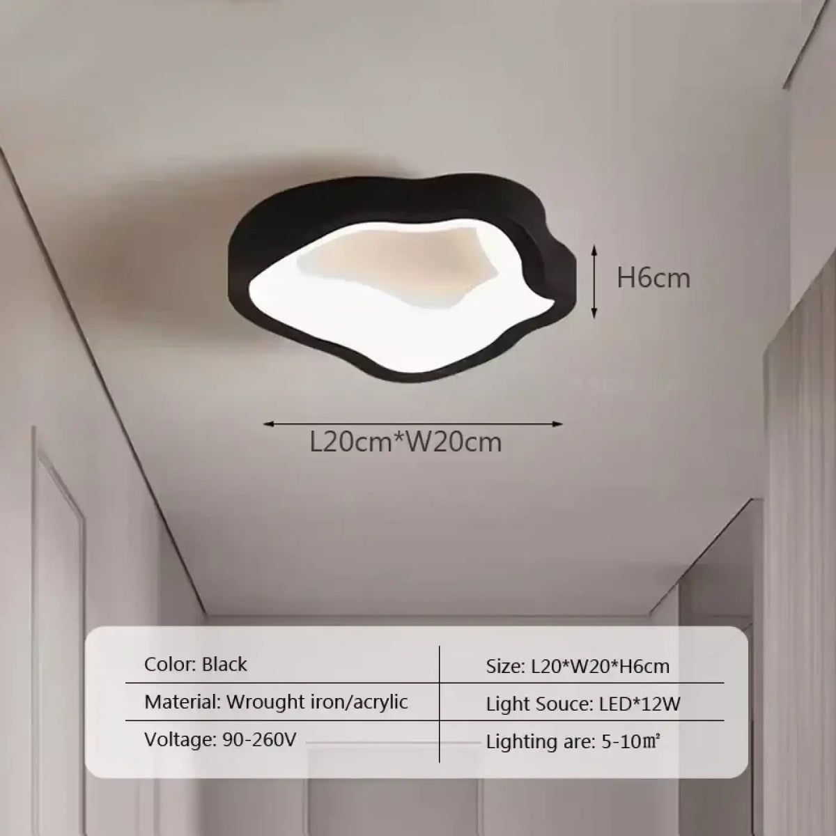 Plafonnier LED Minimaliste pour Entrée – Ladelle