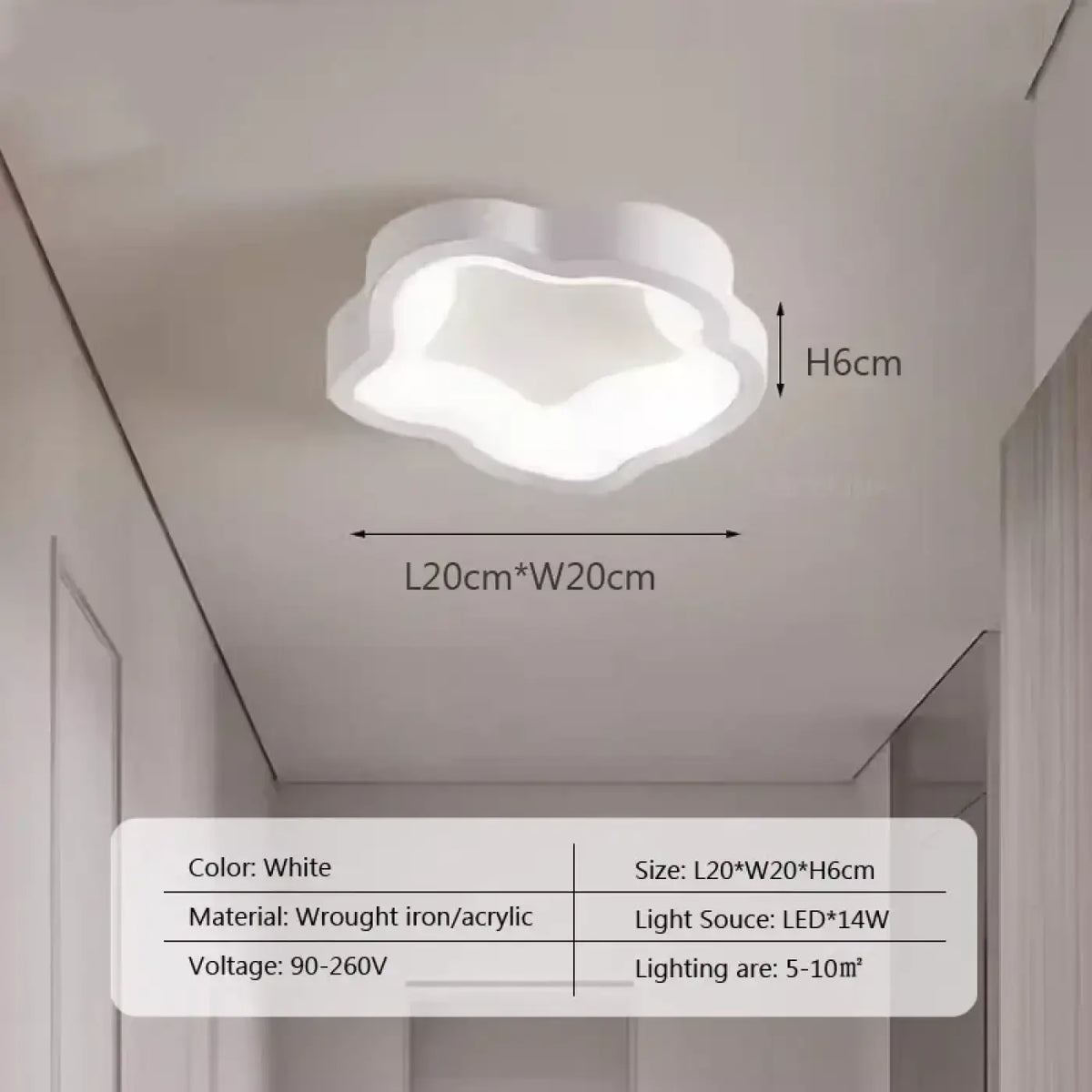 Plafonnier LED Minimaliste pour Entrée – Ladelle