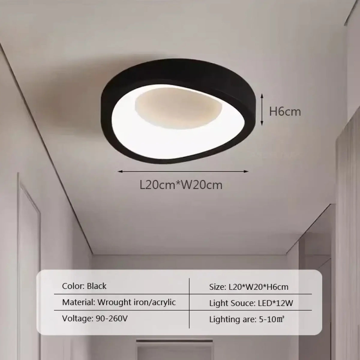 Plafonnier LED Minimaliste pour Entrée – Ladelle