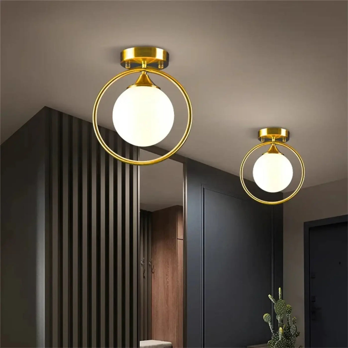 Suspension Sphère en Verre Opalin – Fésette