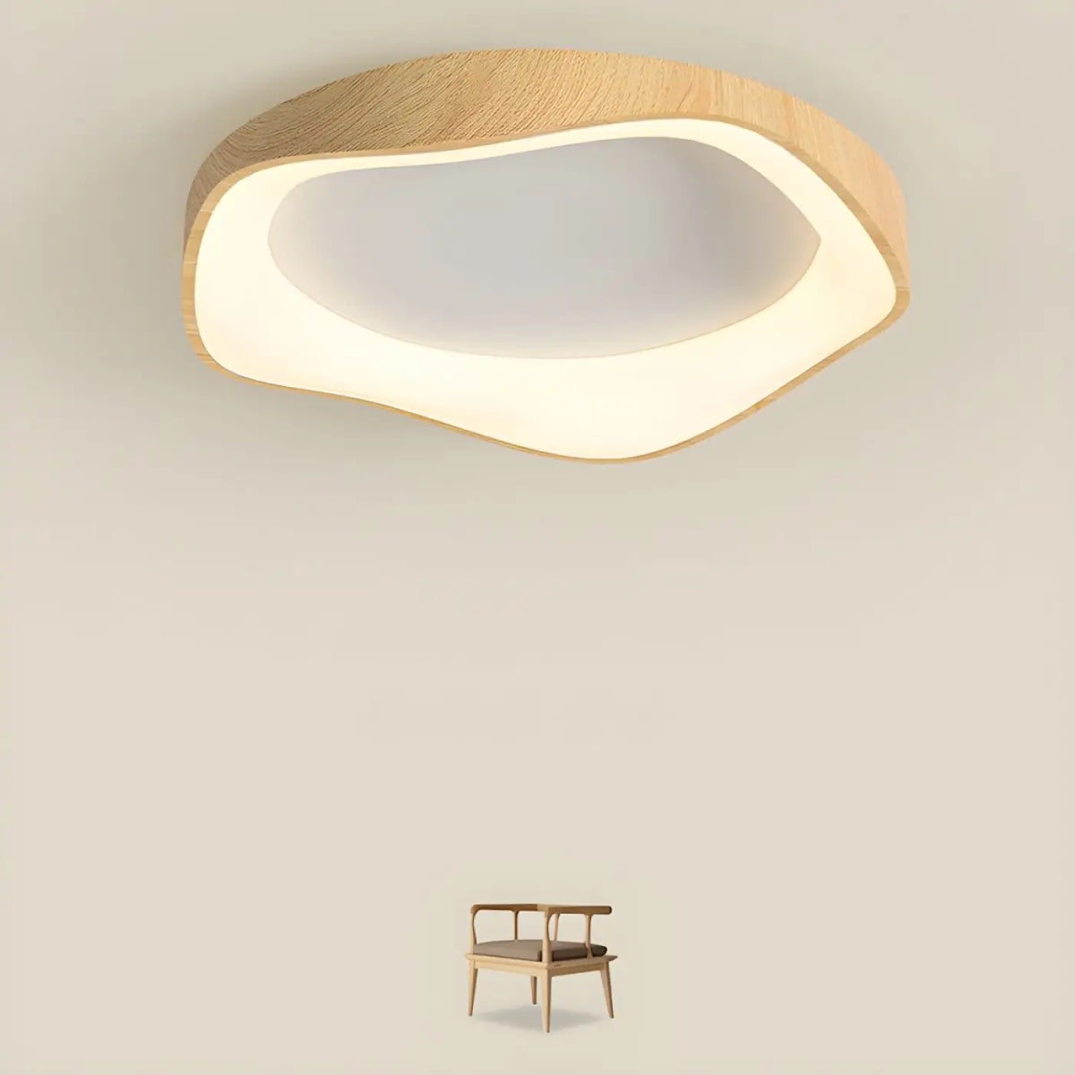 Plafonnier LED en Bois Contemporain – Mivan