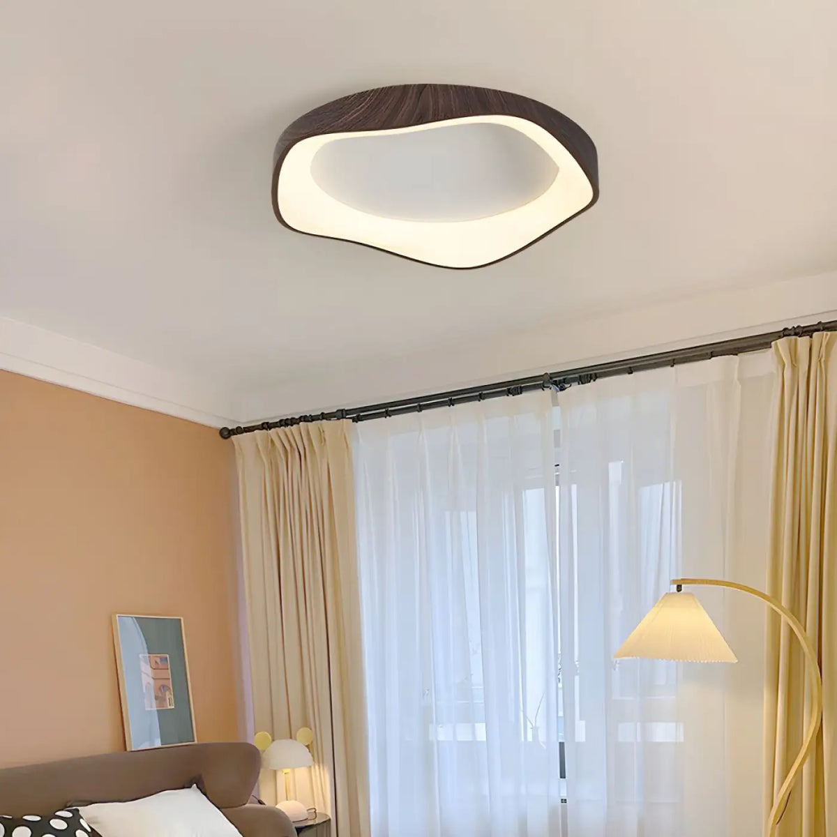 Plafonnier LED en Bois Contemporain – Mivan