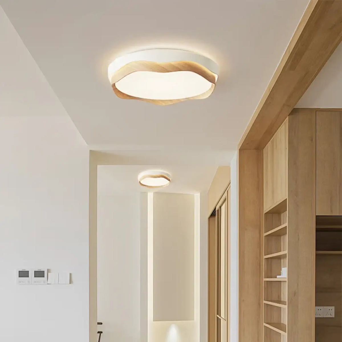 Plafonnier Rond en Bois Courbé – Sevio