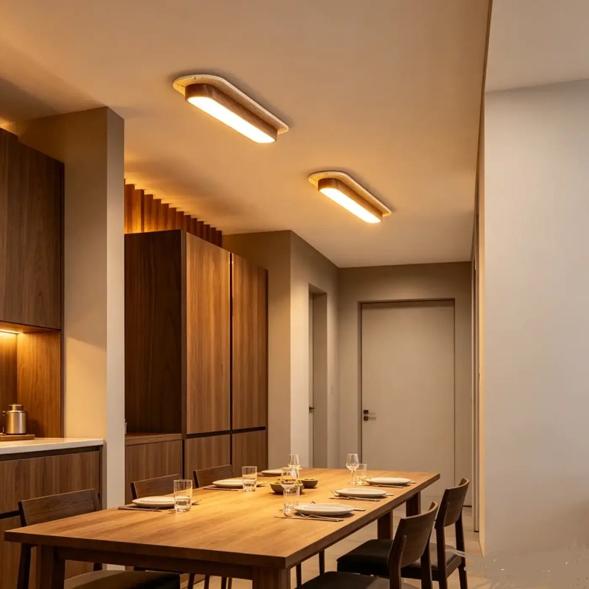 Plafonnier LED en Bois Courbé – Todane
