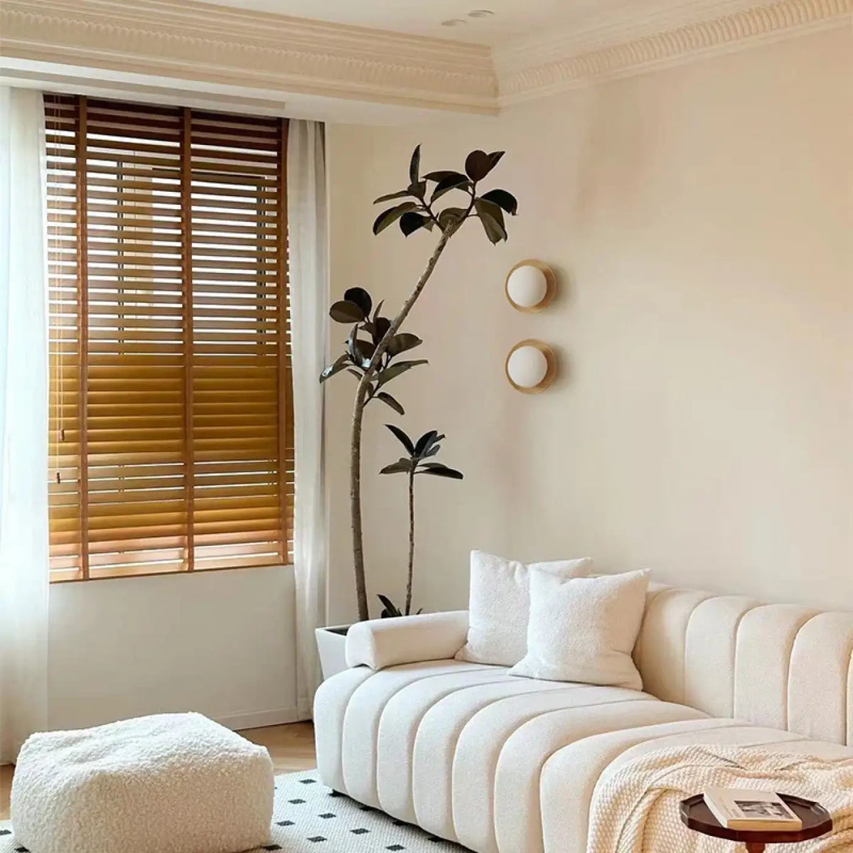 Plafonnier Rond en Bois Minimaliste – Vamelle