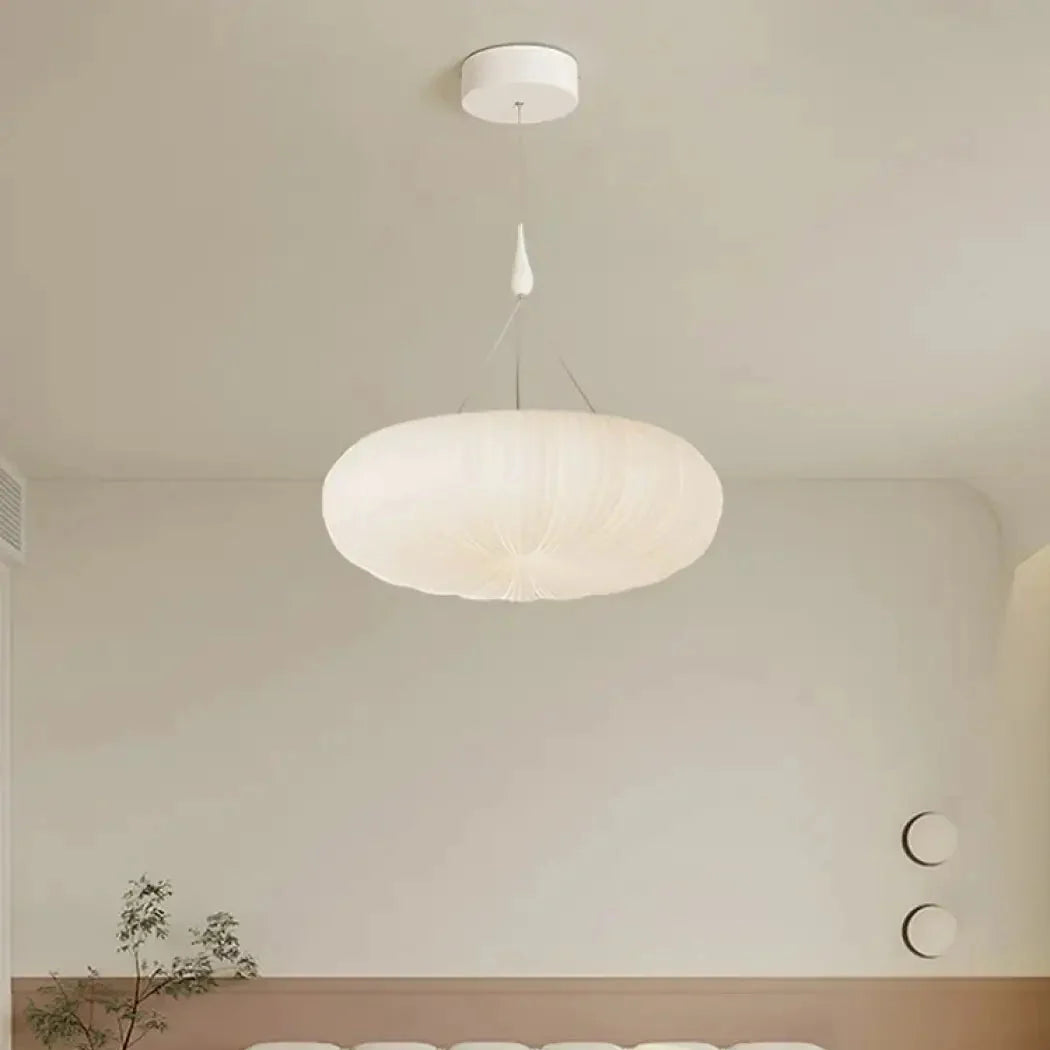 Suspension Ronde Plissée Blanche – Énis