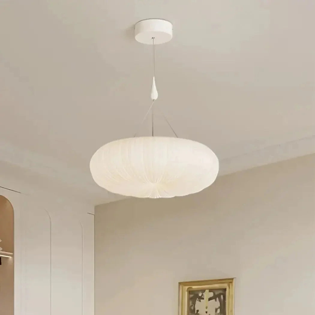 Suspension Ronde Plissée Blanche – Énis