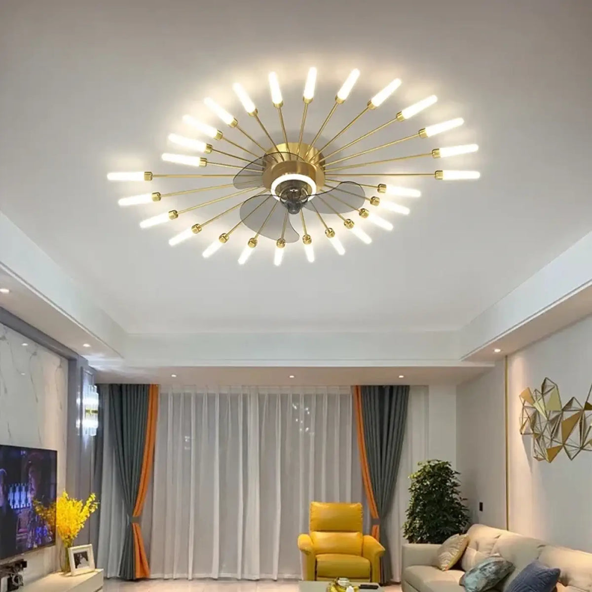 Plafonnier Ventilateur Design à Tubes Lumineux – Tavan