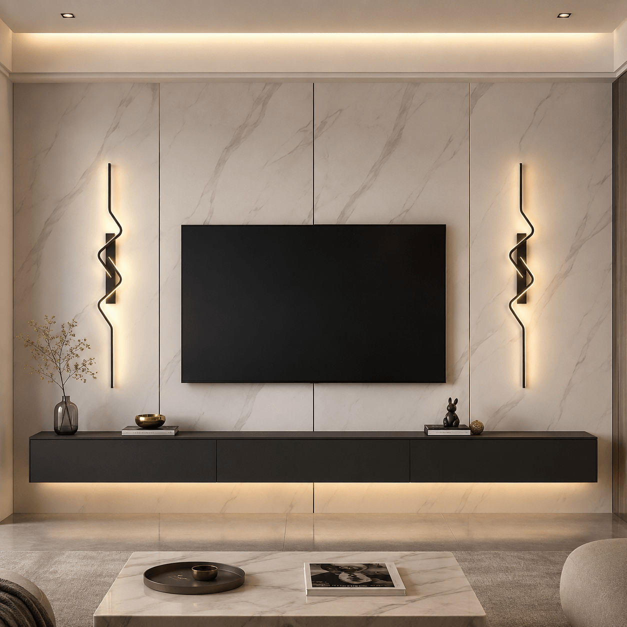 Applique Murale LED Ligne Ondulée – Sona