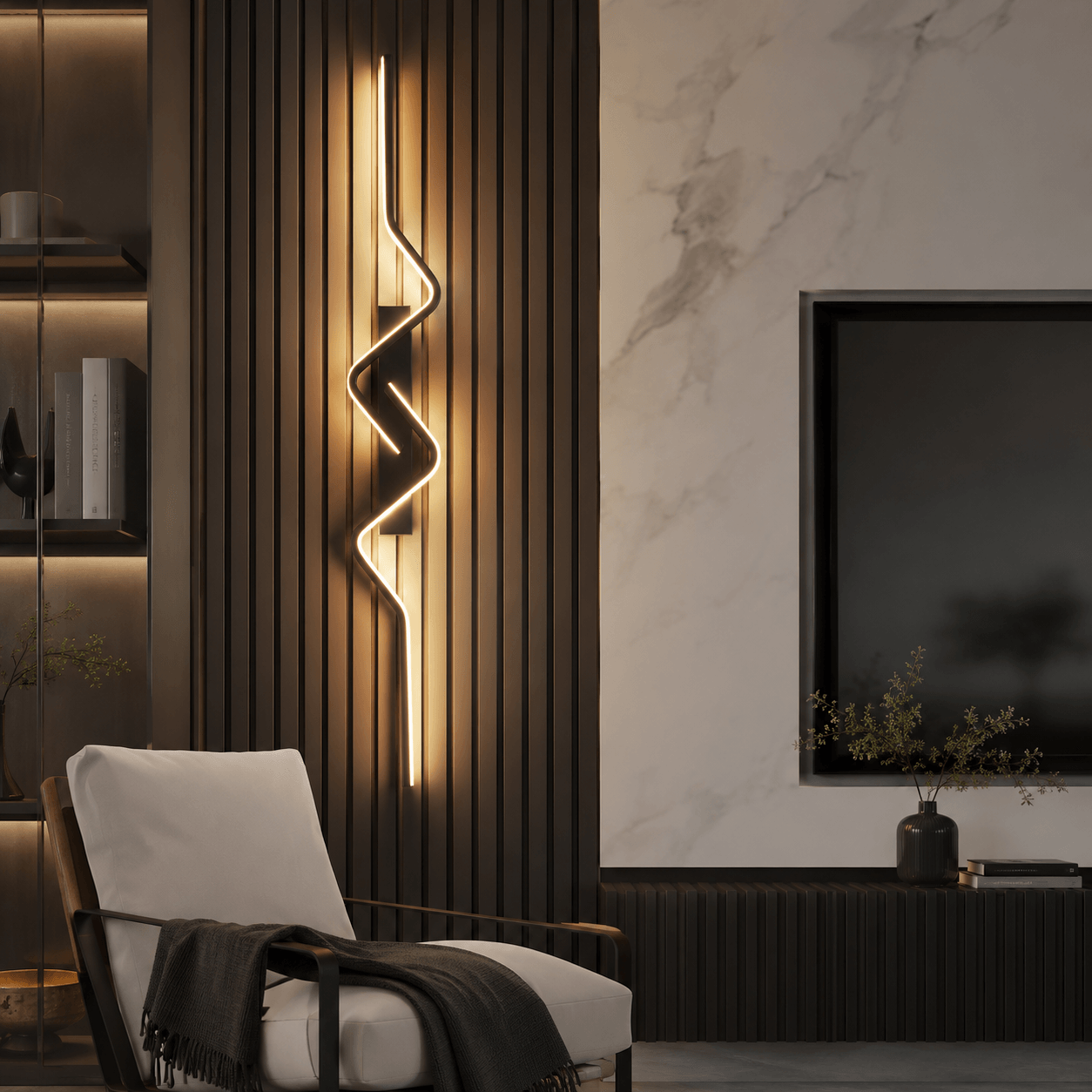 Applique Murale LED Ligne Ondulée – Sona
