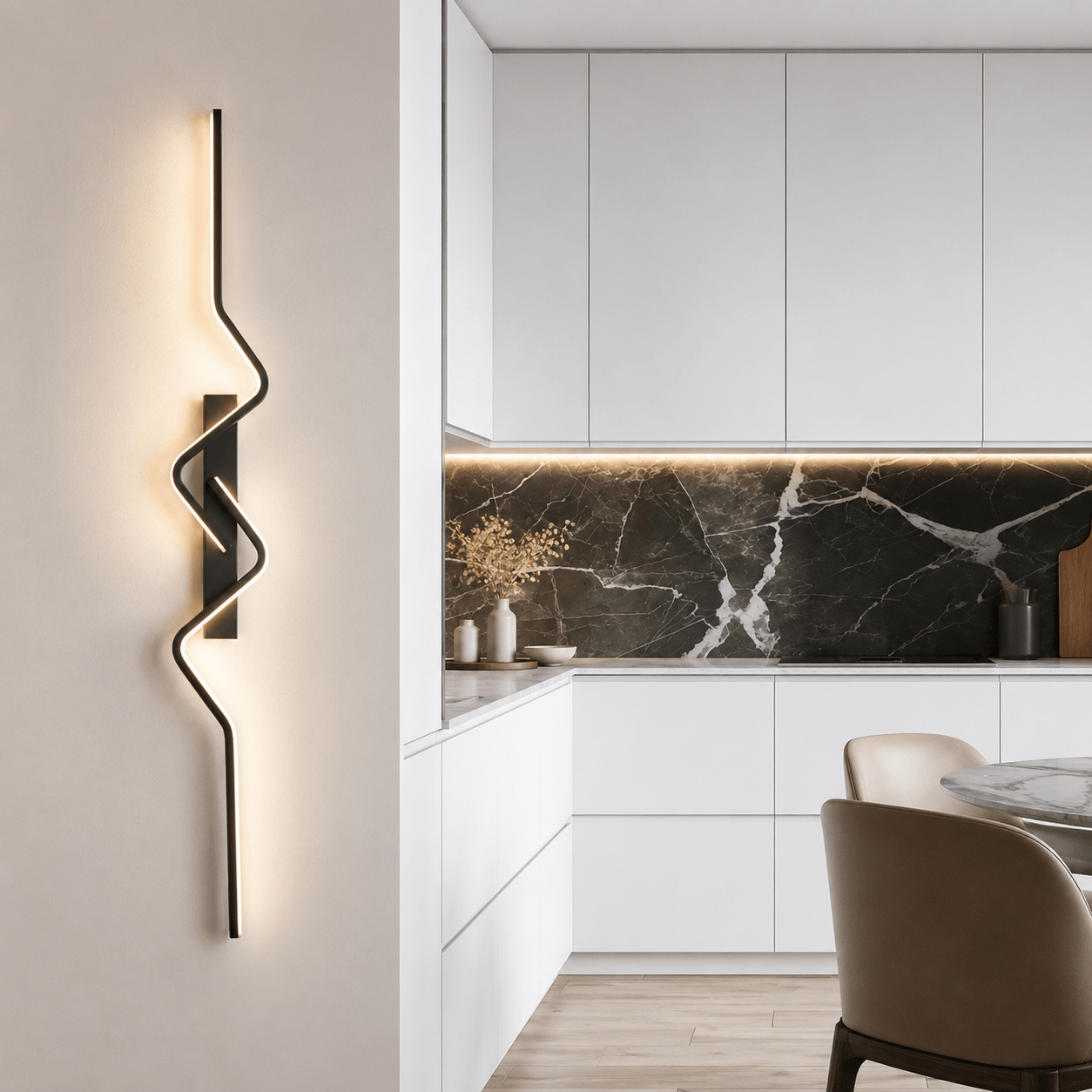 Applique Murale LED Ligne Ondulée – Sona