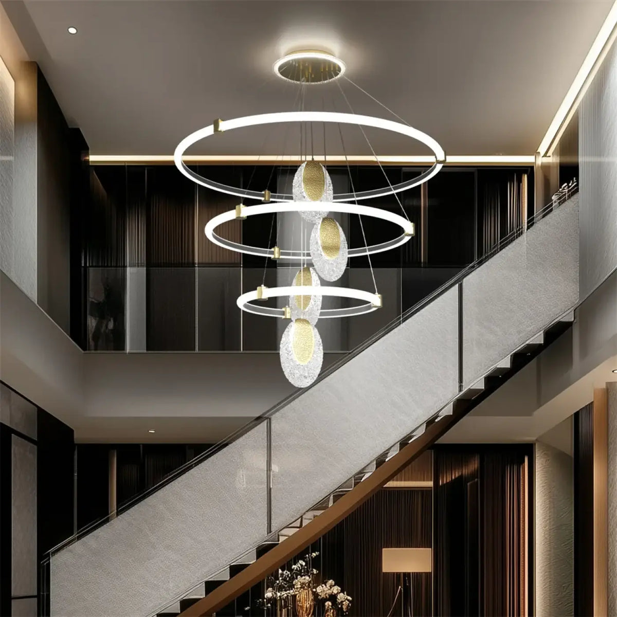 Suspension LED Spirales Dorées – Jéson