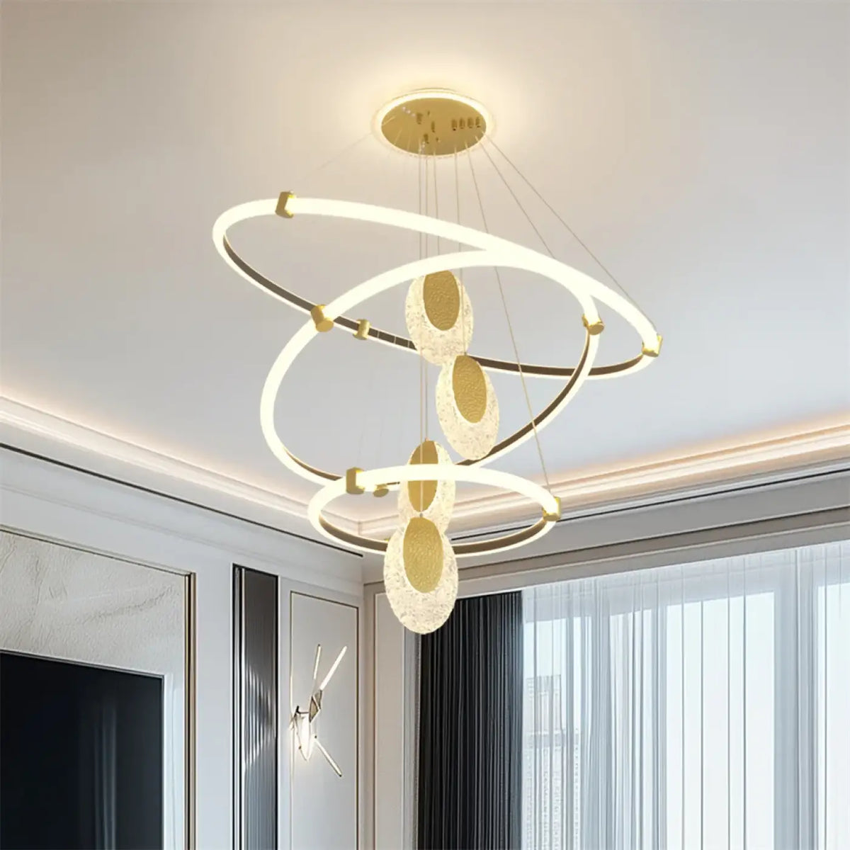 Suspension LED Spirales Dorées – Jéson