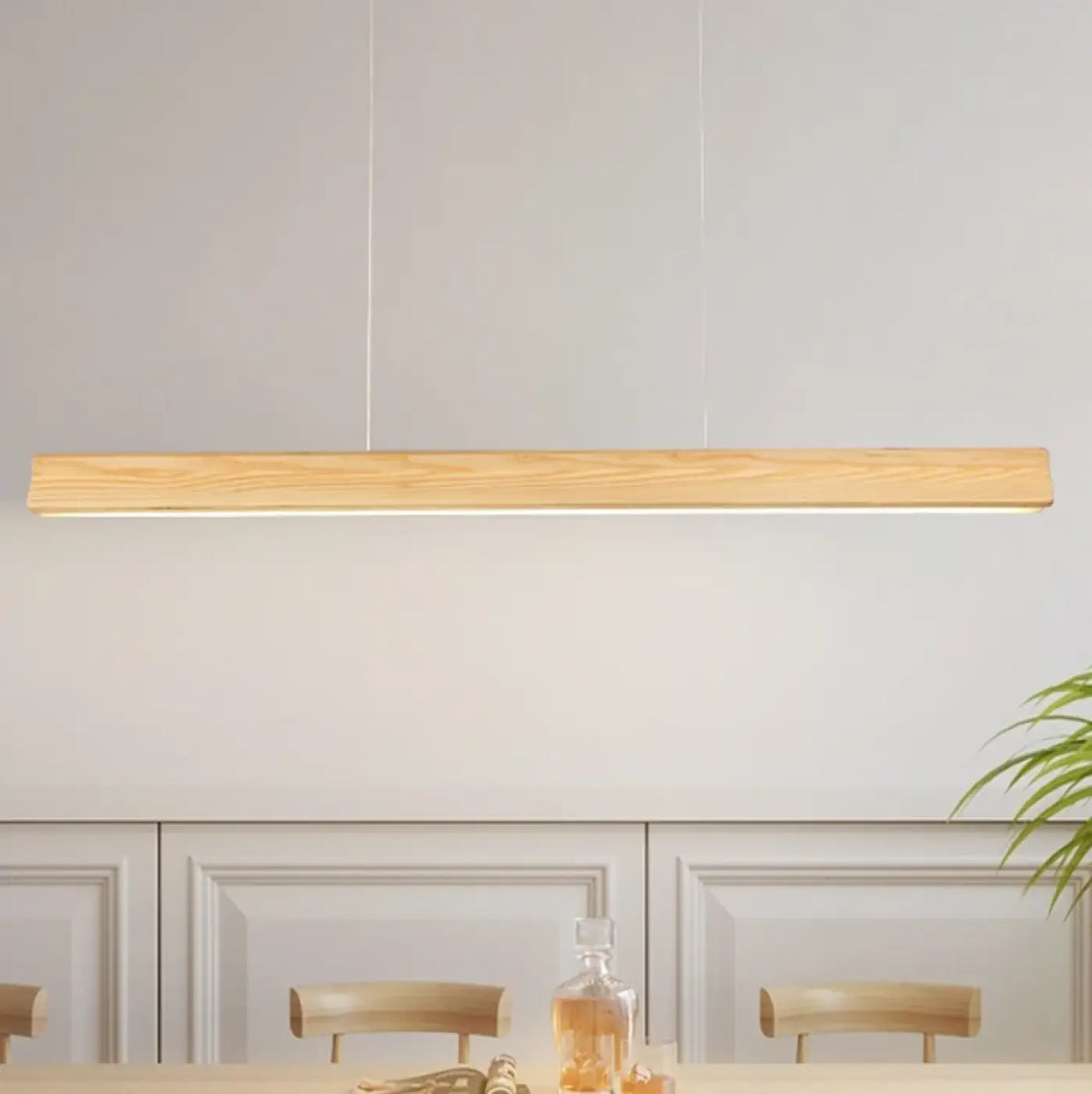 Suspension LED Linéaire en Bois – Sirelle