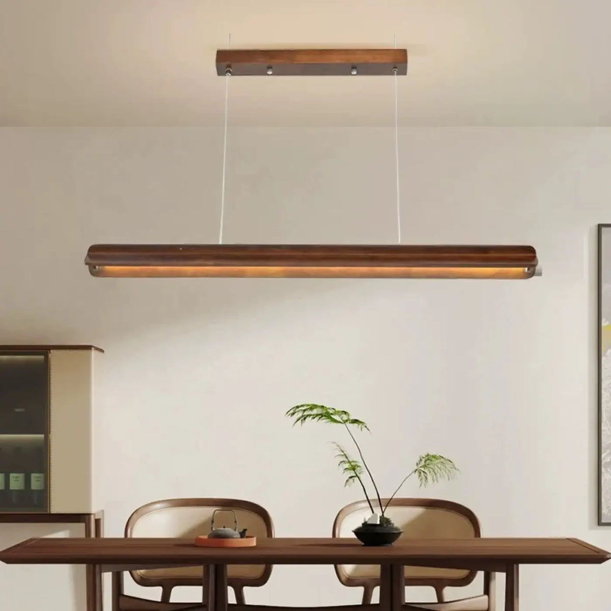 Suspension LED Linéaire en Bois – Sirelle