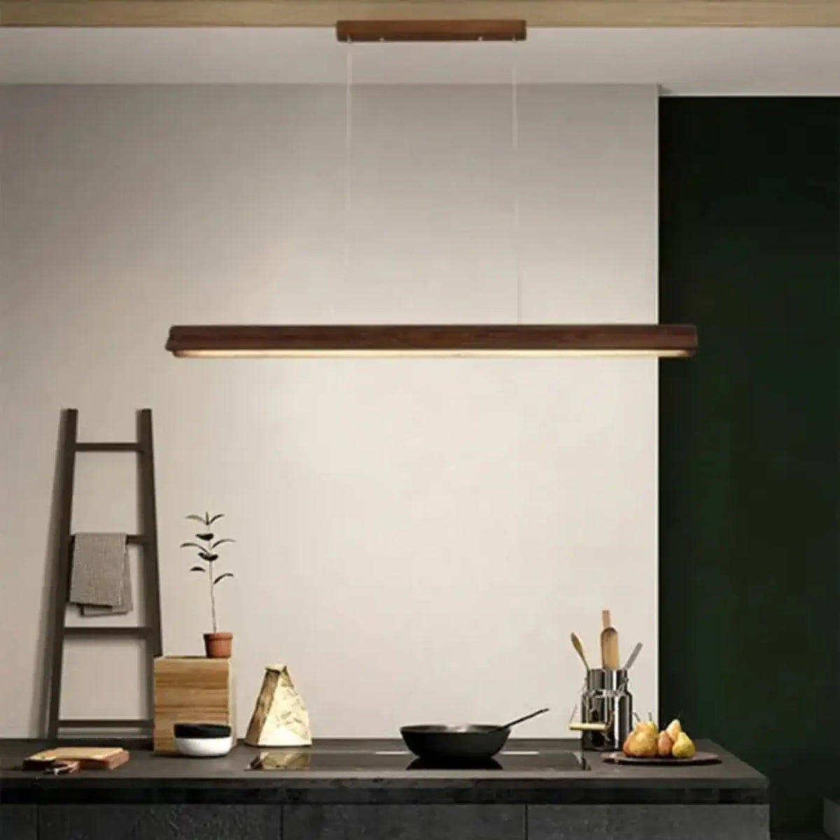Suspension LED Linéaire en Bois – Sirelle