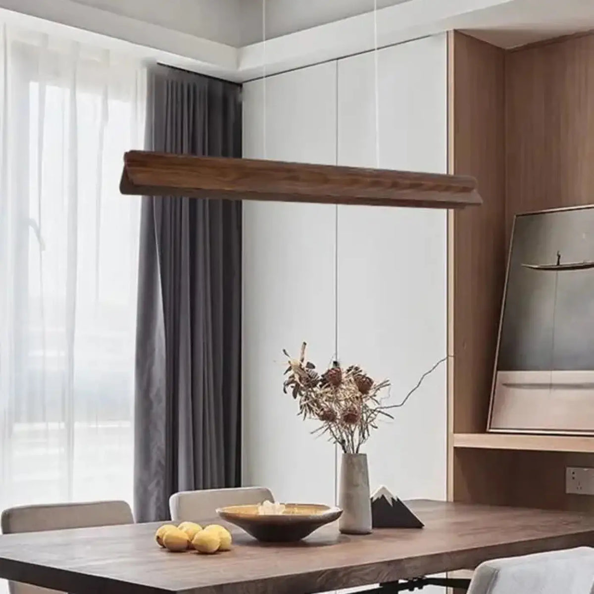 Suspension LED Linéaire en Bois – Sirelle