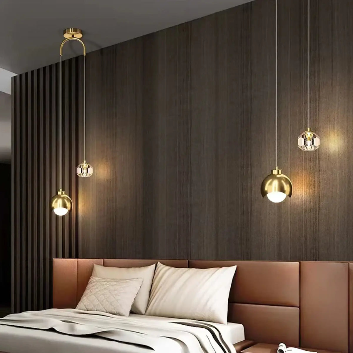 Suspension Boule LED Noire ou Dorée – Jasia