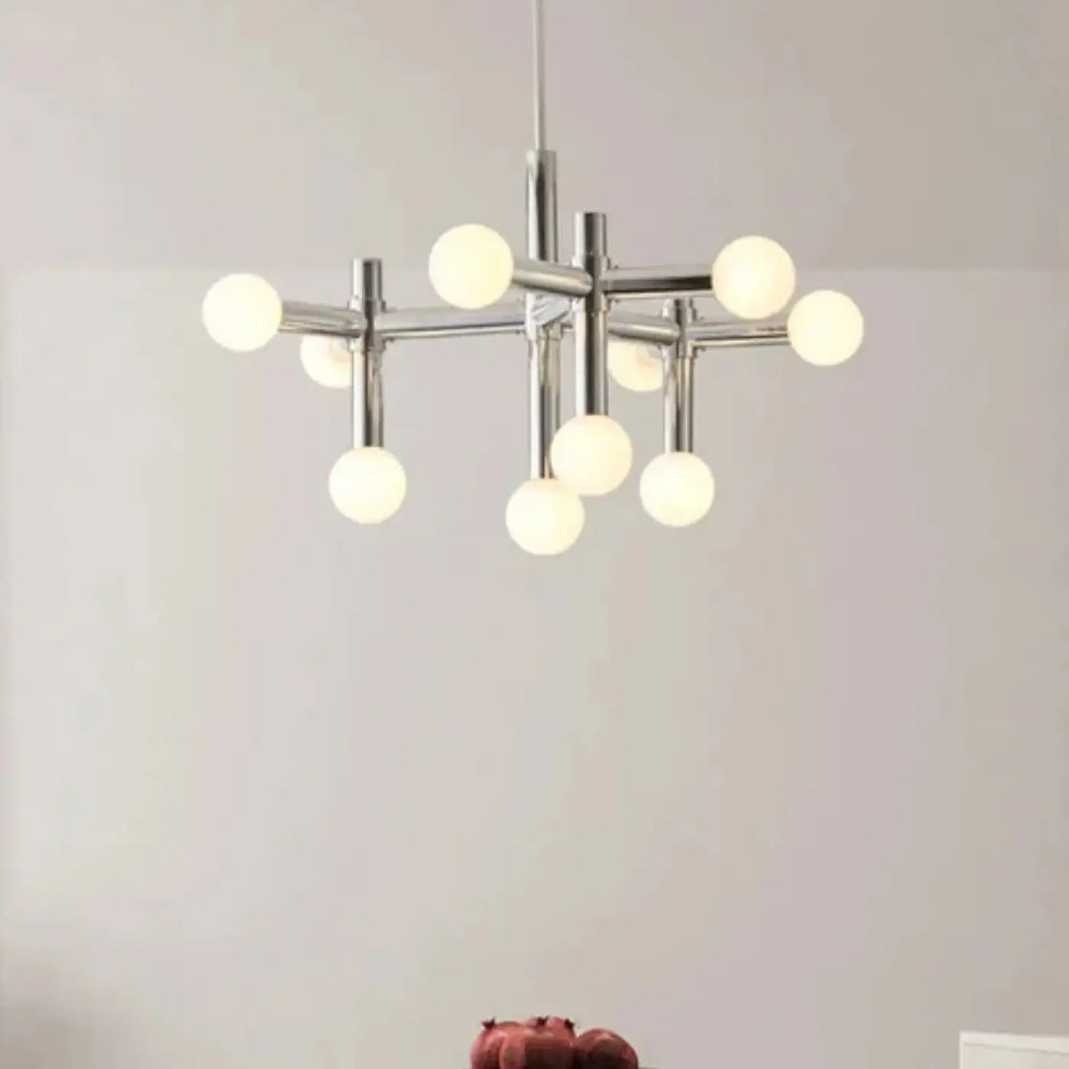 Lustre Chromé à Diffuseurs Sphériques – Dosette