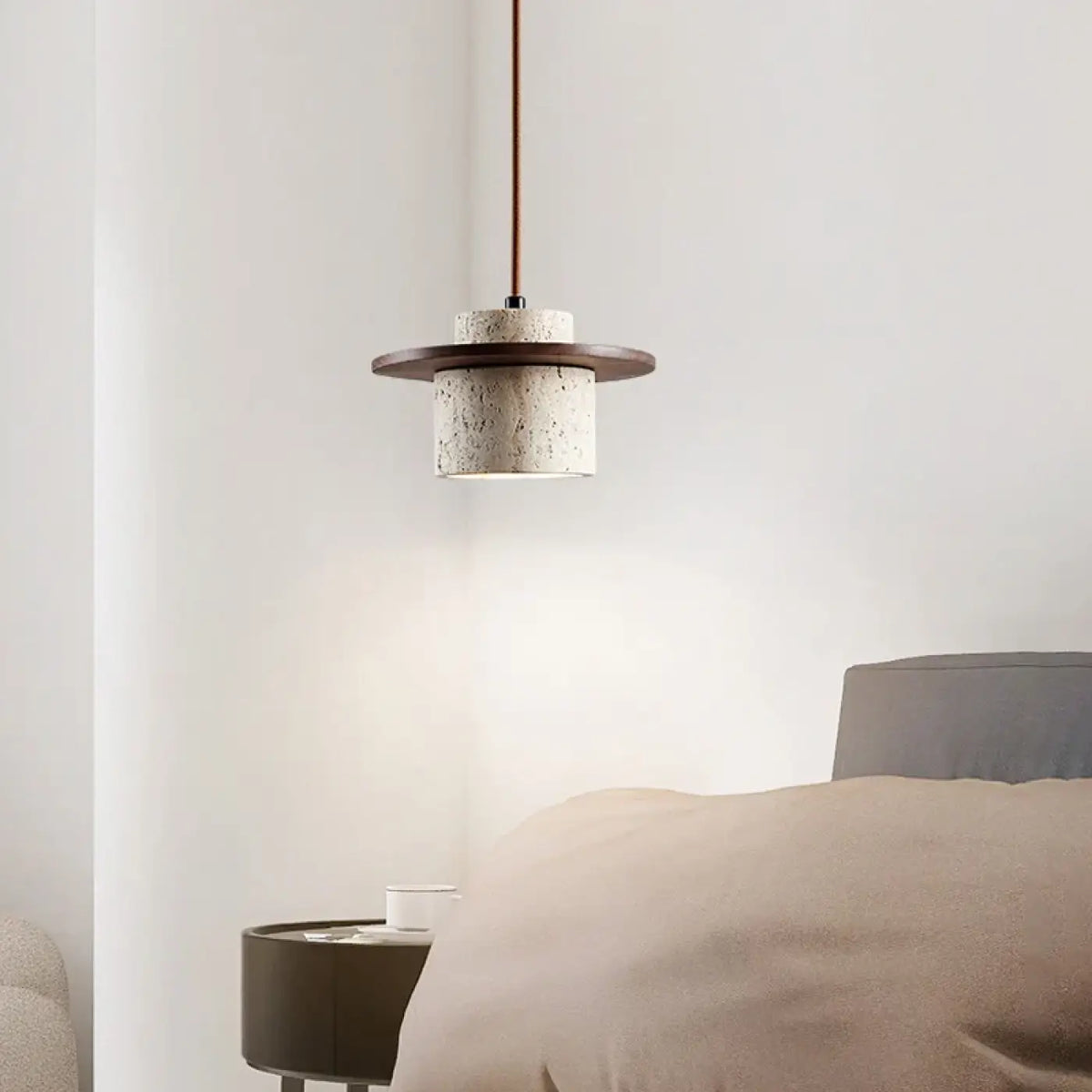 Suspension en Marbre et Bois Naturel – Joris
