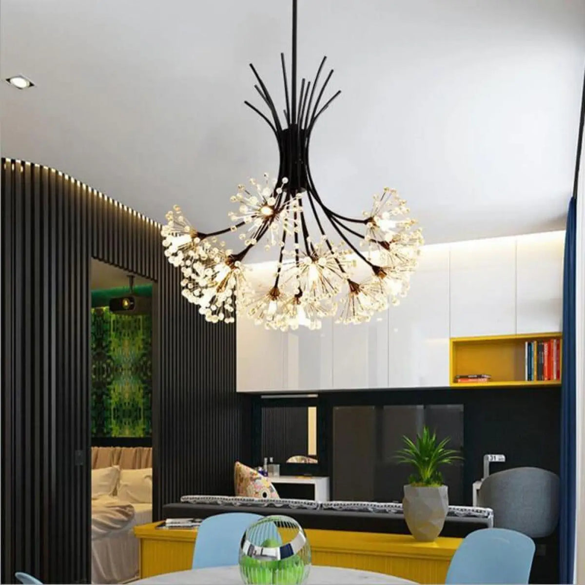 Suspension en Cristal Noire ou Dorée – Zarelle