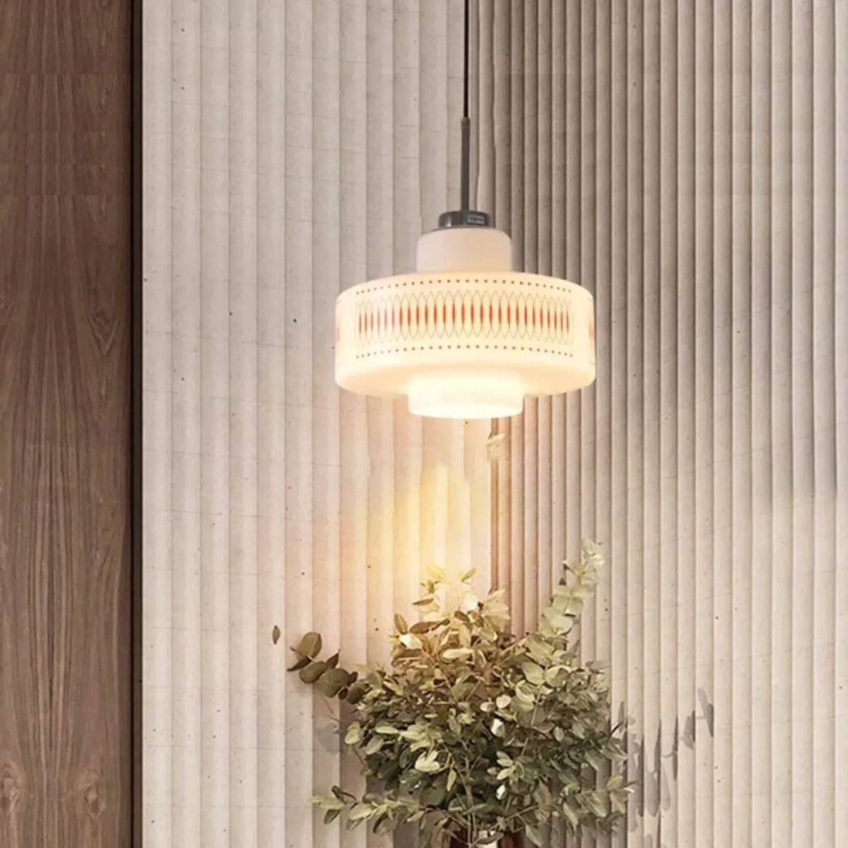 Suspension Cylindrique Vintage Crème – Prirane