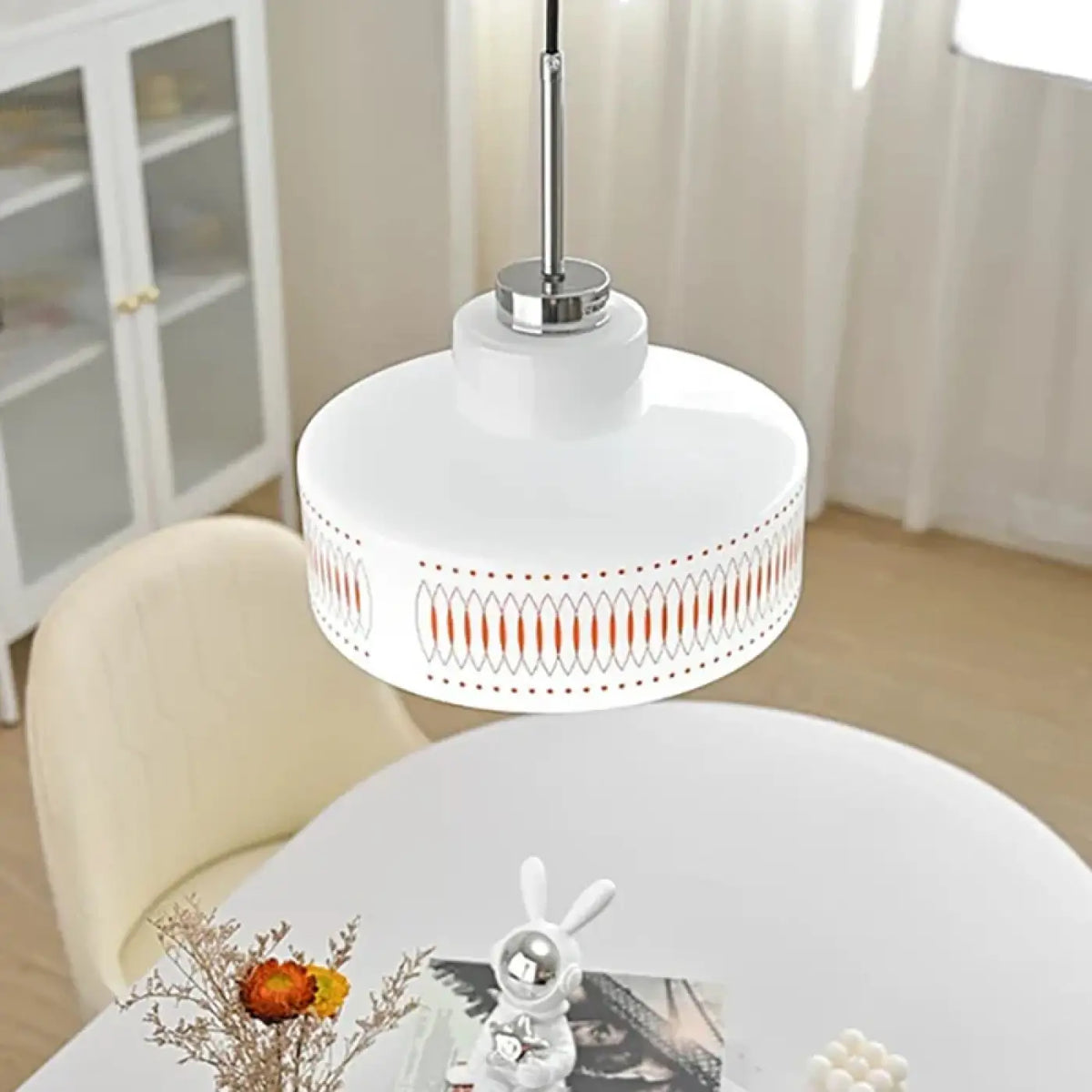 Suspension Cylindrique Vintage Crème – Prirane