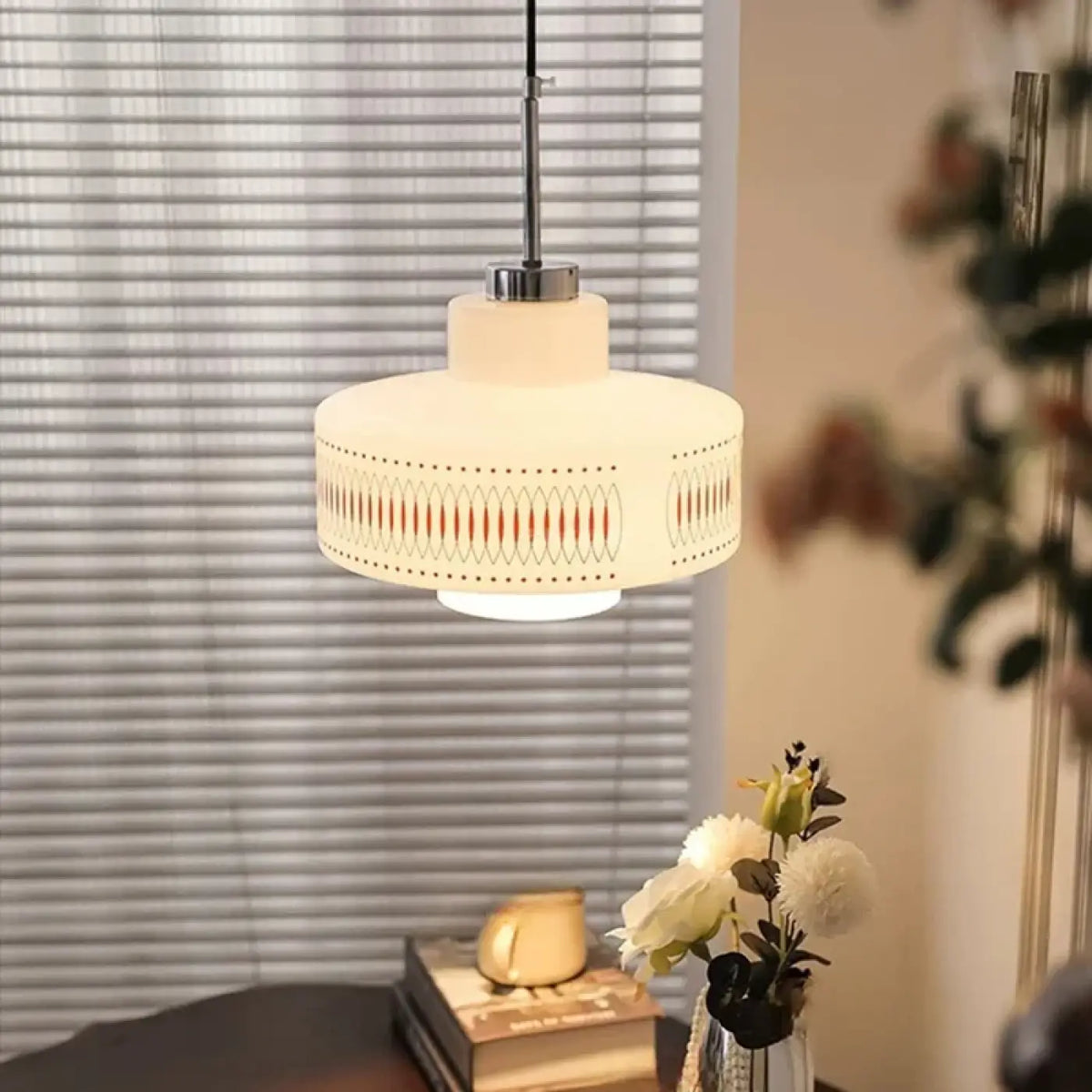 Suspension Cylindrique Vintage Crème – Prirane