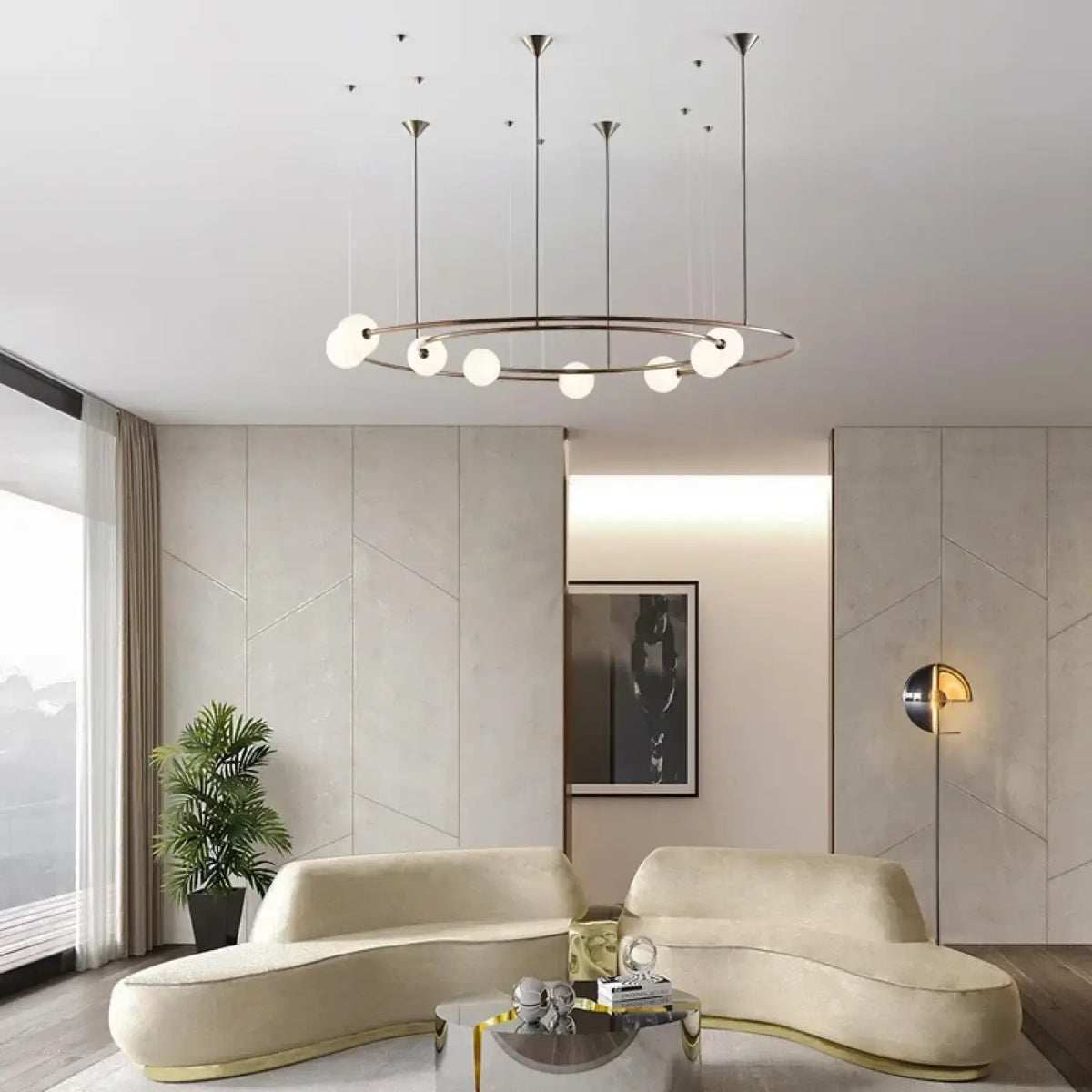 Suspension Anneau avec Sphères Opales – Foson